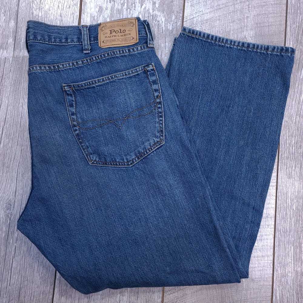 Polo Ralph Lauren Jeans Mens 38x30 Blue Classic Fit Straight Leg Denim